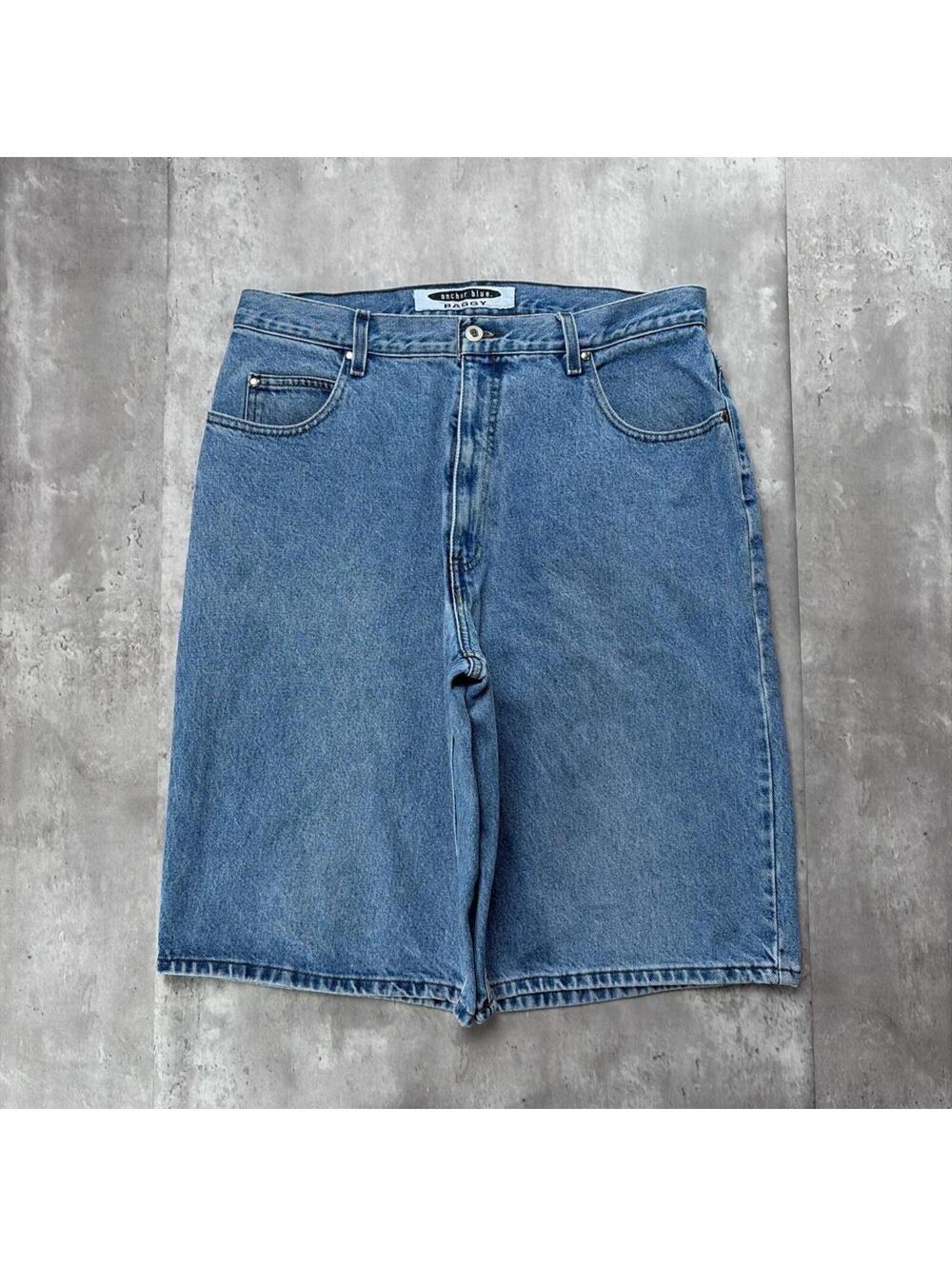 Vintage Blue Anchor Blue Baggy Skater Denim Jorts